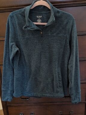 Women's Half-Zip Pullover Sweater - Teal Blue - 1/4 Zip